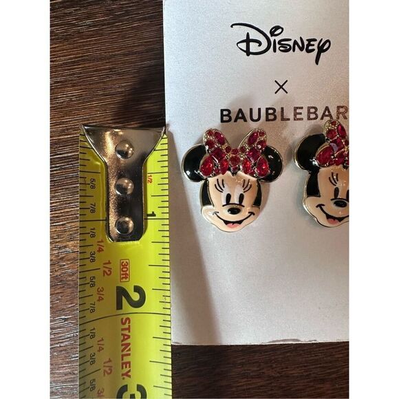 Baublebar Minnie Mouse Red Rhinestone Jewel Bow Earrings - Picture 4 of 5